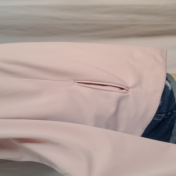 BCBGeneration Drape Front Blazer Jacket Rose Smoke Pink Size L - Picture 5 of 12